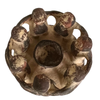 Vintage Circle of Friends Candle Holder with 7 Friends, Terracotta Red Clay 10" diameter (c.1980s)
