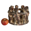 Vintage Circle of Friends Candle Holder with 7 Friends, Terracotta Red Clay 10" diameter (c.1980s)