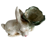 Vintage Rabbit and Cabbage Vase Cotton Tail Bunny Cachepot Sculpture (c.1970s)
