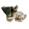 Vintage Rabbit and Cabbage Vase Cotton Tail Bunny Cachepot Sculpture (c.1970s)