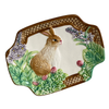 Vintage Bunny Rabbit and Flowers Textured Dish, Royal Norfolk (c.1990s)