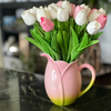 Vintage Tulip Vase / Pitcher in Pink and Green, Teleflora (c.1980s)