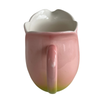 Vintage Tulip Vase / Pitcher in Pink and Green, Teleflora (c.1980s)