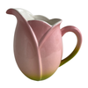 Vintage Tulip Vase / Pitcher in Pink and Green, Teleflora (c.1980s)