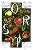 Digital Download "The Alphabet of Flowers and Fruit" Q R S T (c.1856) - Instant Download Printable - thirdshift