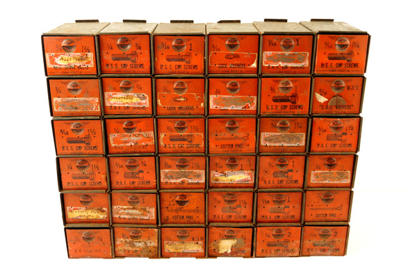 Vintage Dorman Parts Drawer Hardware Bin with 20 Drawers (c.1950s
