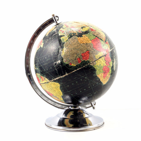 Vintage Replogle Starlight World Globe with Black Oceans, 12" diameter (c.1949) - thirdshift