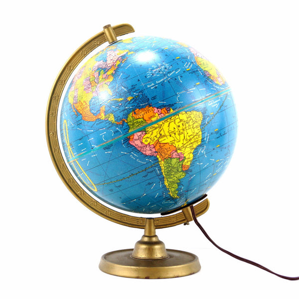 Vintage Plasti Lite World Globe Lights Up c.1947 ThirdShiftVintage