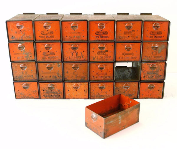 US junk drawer／アメリカのヴィンテージ小物 Vintage Dorman Parts Drawer Hardware Bin with 24 Drawers (c.1950s