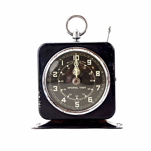 Vintage Industrial X-Ray Timer in Black Metal (c.1940s) - thirdshift