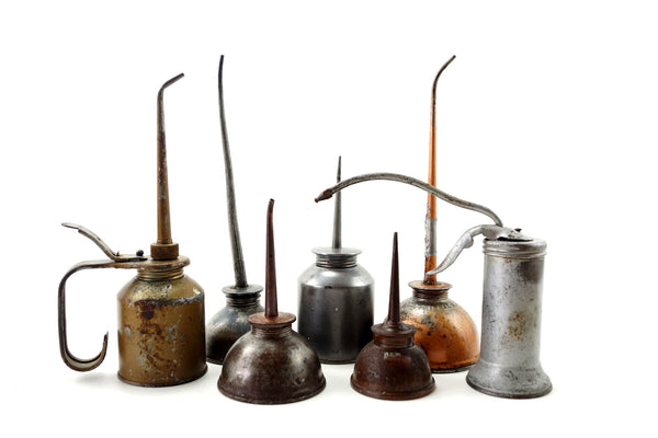 Vintage Oil Can Collection of 7 Cans, Instant Collection (c.1930s