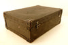 Vintage Black Suitcase with Black Metal Corners and Leather Handle (c.1930s) - thirdshift