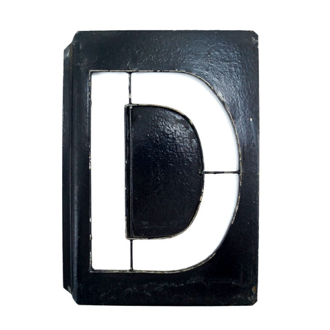 Vintage Metal Letter "D" Moonglo Marquee Letter, 13" tall (c.1900s) N2 - thirdshift