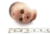 Vintage Composition Baby Doll Head with Sleep Eyes and Molded Hair, 4" tall (c.1920s) - thirdshift