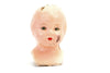 Vintage Composition Baby Doll Head with Sleep Eyes and Molded Hair, 6" tall (c.1920s) - thirdshift
