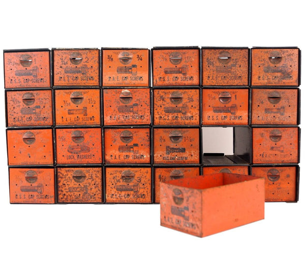 Vintage Dorman Parts Drawer Hardware Bin with 24 Drawers (c.1950s