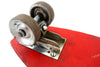 Vintage Rinky Dink Wood Surf Board in Red with Steel Wheels (c.1950s) N2 - thirdshift