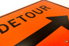 Vintage Metal "Detour" Sign in Orange and Black (c.1970s) - thirdshift