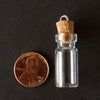 Fillable Glass Bottle / Glass Vial Charm with Cork Stopper and Eye Hook (38mm) - thirdshift