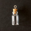 Fillable Glass Bottle / Glass Vial Charm with Cork Stopper and Eye Hook (22mm) - thirdshift