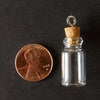 Fillable Glass Bottle / Glass Vial Charm with Cork Stopper and Eye Hook (22mm) - thirdshift