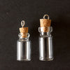 Fillable Glass Bottle / Glass Vial Charm with Cork Stopper and Eye Hook (38mm) - thirdshift
