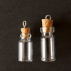 Fillable Glass Bottle / Glass Vial Charm with Cork Stopper and Eye Hook (22mm) - thirdshift