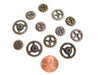 Metal Mini Gears in Silver, Brass, and Copper (Set of 12) - thirdshift
