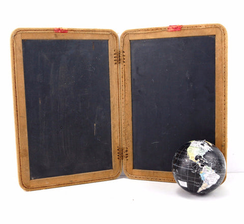 Vintage Real Slate Chalkboard Set / 2 Blackboards, Double-sided, 9 x 12-3/4" each (c.1900s) - thirdshift