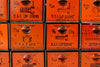 Vintage Dorman Parts Drawer Hardware Bin with 12 Drawers in Rustic Orange (c.1950s) - thirdshift