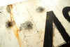 Vintage Metal "48" Train Track Number Sign, Double-Sided (c.1930s) - thirdshift