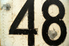 Vintage Metal "48" Train Track Number Sign, Double-Sided (c.1930s) - thirdshift