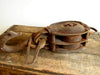 Vintage Large Iron Double Pulley, Complete, Working Condition (c.1920s) - thirdshift