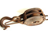 Vintage Large Iron Double Pulley, Complete, Working Condition (c.1920s) - thirdshift