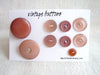 Vintage Buttons in Light Rose (Set of 9) "The Dusty Rose Set" (c.1960s) - thirdshift