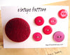 Vintage Buttons in Burgundy Pink (Set of 7) "The Boones Farm Sangria Set" (c.1960s) - thirdshift