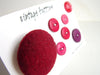 Vintage Buttons in Burgundy Pink (Set of 7) "The Boones Farm Sangria Set" (c.1960s) - thirdshift