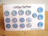 Vintage Buttons in Light Blue (Set of 16) "The Blue Sky Set" (c.1960s) - thirdshift