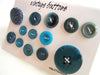 Vintage Buttons in Dark Blue (Set of 13) "The Jacque Cousteau Set" (c.1960s) - thirdshift