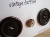 Vintage Buttons in Dark Brown (Set of 3) "The Hot Cocoa Set" (c.1960s) - thirdshift