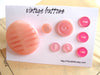 Vintage Buttons in Light Pink (Set of 8) "The Bubble Gum Set" (c.1960s) - thirdshift