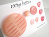 Vintage Buttons in Light Pink (Set of 8) "The Bubble Gum Set" (c.1960s) - thirdshift