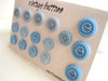 Vintage Buttons in Light Blue (Set of 16) "The Blue Sky Set" (c.1960s) - thirdshift