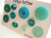 Vintage Buttons in Dark and Light Green (Set of 10) "The Green with Envy Set" (c.1960s) - thirdshift