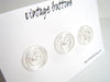 Vintage Clear Buttons Crystal-Like Pattern (Set of 3), "The Clear Medallions Set" (c.1960s) - thirdshift