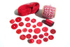 Vintage Hot Red Buttons and Lace, Twine, Thread Destash Inspiration Kit (c.1960s) - thirdshift