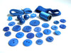 Vintage Blue Buttons, Ribbon and Lace, Blue Thread Destash Inspiration Kit (c.1960s) - thirdshift