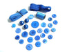 Vintage Blue Buttons, Ribbon and Lace, Blue Thread Destash Inspiration Kit (c.1960s) - thirdshift