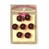 Vintage Dark Burgundy Buttons on Original Card, Set of 7 (c.1960s) - thirdshift