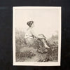 Vintage / Antique Print of a Young Girl titled "Little Ellie" (c.1800s) - thirdshift